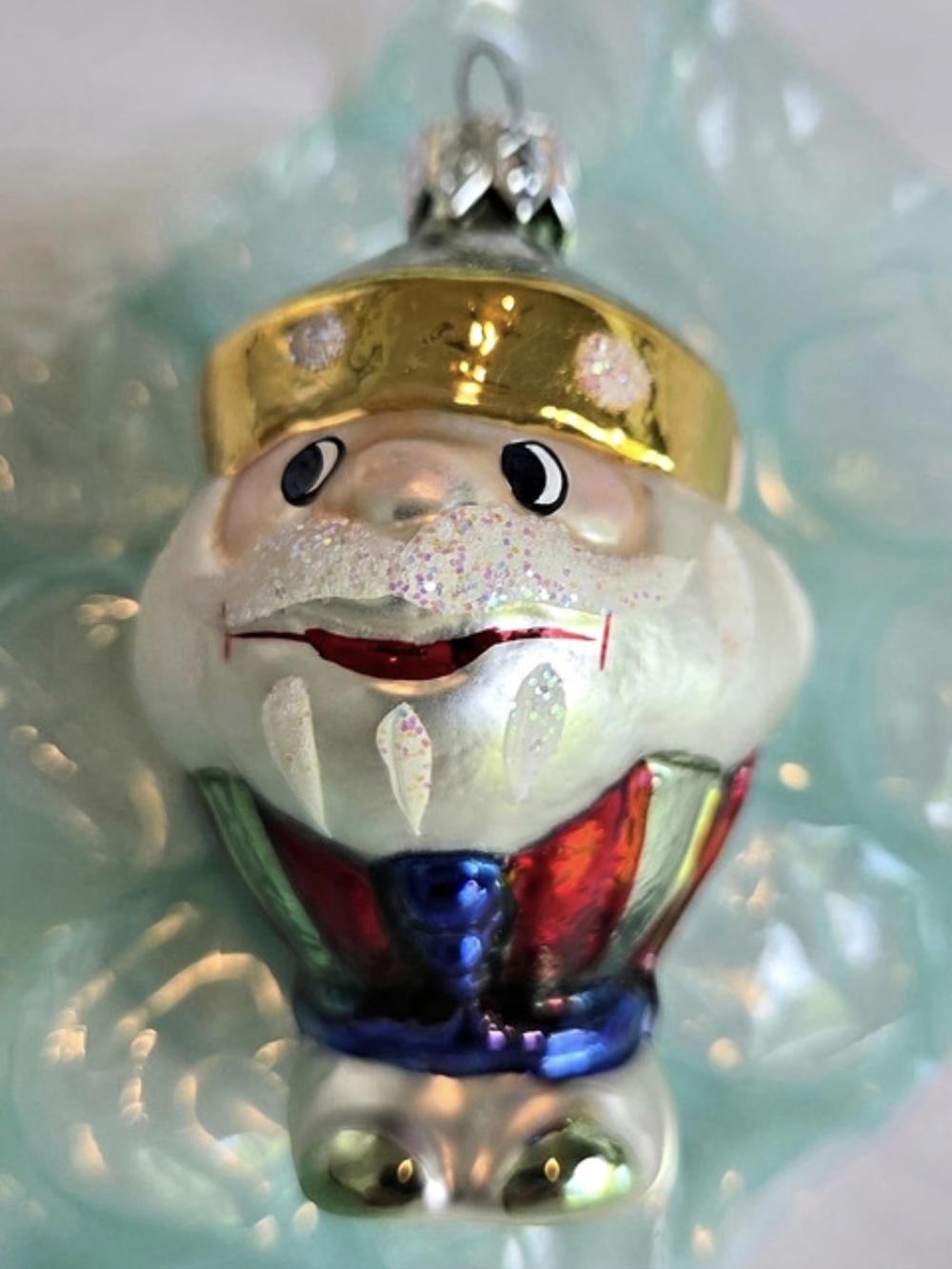 Calik's Artistry Blown Glass Christmas Ornament Santa Claus Poland Original Box
